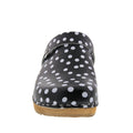 Emma Wood Open Back Black Polka Dots Leather Clogs