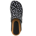 Emma Wood Open Back Black Polka Dots Leather Clogs