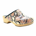 Maja Open Back Python Print Leather Clogs