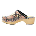 Maja Open Back Python Print Leather Clogs