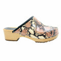 Maja Open Back Python Print Leather Clogs