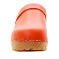 KLÄGN KLÄGN Tuva Wood Open Back Grip Orange Veg Tan Leather Clogs
