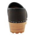Tindra Wood Closed Back Grip Brown Leather Clogs
