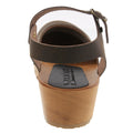 ALMA Swedish Wood Clog Brown Leather Sandals
