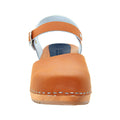 BJORK BJORK ALMA Swedish Wood Clog Sandals in Veg Tan Leather