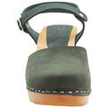 MARGARETA Swedish Wood Clog Sandals in Forest Oiled Leather