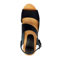 MARIE Swedish Wood Clog Sandals in Black Leather