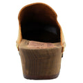 Elin Wood Open Back Full Grain Oiled Leather Clogs