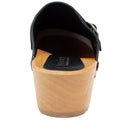 BJORK BJORK Anna Wood Open Back Full Grain Natural Leather Clogs