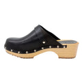 BJORK BJORK Anna Wood Open Back Full Grain Natural Leather Clogs