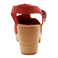 ANNELI Swedish Wooden Clogs in Red Nubuck