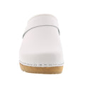 Maja Wood Open Back Leather Clogs