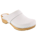 Maja Wood Open Back Leather Clogs