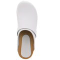 Maja Wood Open Back Leather Clogs
