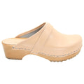 BJORK BJORK Maja Wood Open Back Clogs in Nude Leather