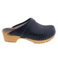 Maja Wood Open Back Leather Clogs