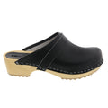 Maja Wood Open Back Leather Clogs