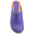 BJORK BJORK Maja Wood Open Back Leather Clogs in Purple
