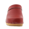 Maja Wood Open Back Leather Clogs