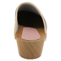 Maja Wood Open Back Leather Clogs