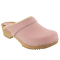 Maja Wood Open Back Leather Clogs