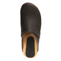 BJORK BJORK Maja Wood Open Back Brown Oiled Leather Clogs