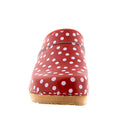 Emma Wood Open Back Red Polka Dots Leather Clogs