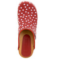 Emma Wood Open Back Red Polka Dots Leather Clogs