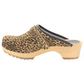 BJORK BJORK Safari Wood Open Back Leopard Clogs