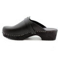 KLÄGN KLÄGN Men's Axel Leather Open Back Wooden Clogs