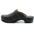BJORK KLÄGN Men's Axel Leather Open Back Wooden Clogs