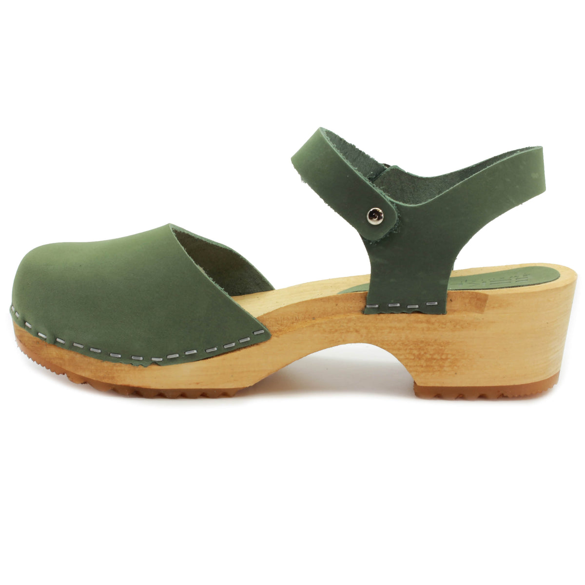 Alma Swedish Wood Clog Forest Nubuck Leather Sandals Bjork Swedish Comfort 4928