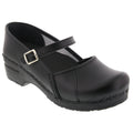 MARCELLA Mary Jane Black Cabrio Leather Clogs