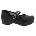 MARCELLA Mary Jane Black Cabrio Leather Clogs