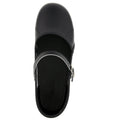 MARCELLA Mary Jane Black Cabrio Leather Clogs