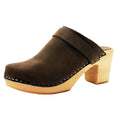 TIA Wooden Clogs in Oiled Leather