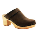 TIA Wooden Clogs in Oiled Leather