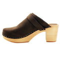 TIA Wooden Clogs in Oiled Leather