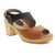 MARIE Swedish Wood Clog Sandals in Combi-Brown Oiled Leather