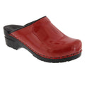 Elly Open Back Red Patent Leather Clogs