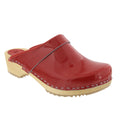 LEIA Wood Classic Open Back Patent Leather Clogs