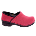 PROFESSIONAL Fuchsia Fur Leather Clogs