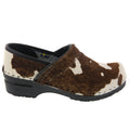 PROFESSIONAL Safari Collection Leather Clogs in Brown and White Cow