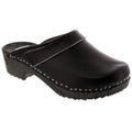 MALA Wood Open Back Leather Clogs