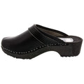 MALA Wood Open Back Leather Clogs
