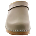 Maja Wood Open Back Leather Clogs