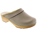 Maja Wood Open Back Leather Clogs