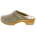 Maja Wood Open Back Leather Clogs