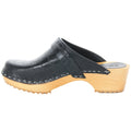 BJORK Maja Wood Open Back Croco Print Leather Clogs