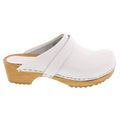 BJORK Maja Wood Open Back Leather Clogs